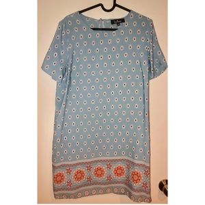 Lulu’s SECRET PARADISE BLUE PRINT SHIFT DRESS